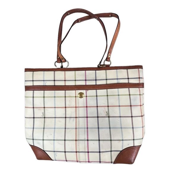 COACH D0868-12557 TABBY LEATHER SHOULDER BAG Cream colored stripes,minor wears. - Picture 10 of 11